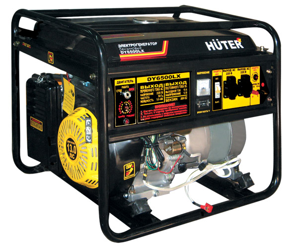 HUTER DY6500LХ Генератор электрический бензиновый HUTER 5,5 кВт (со стартером)